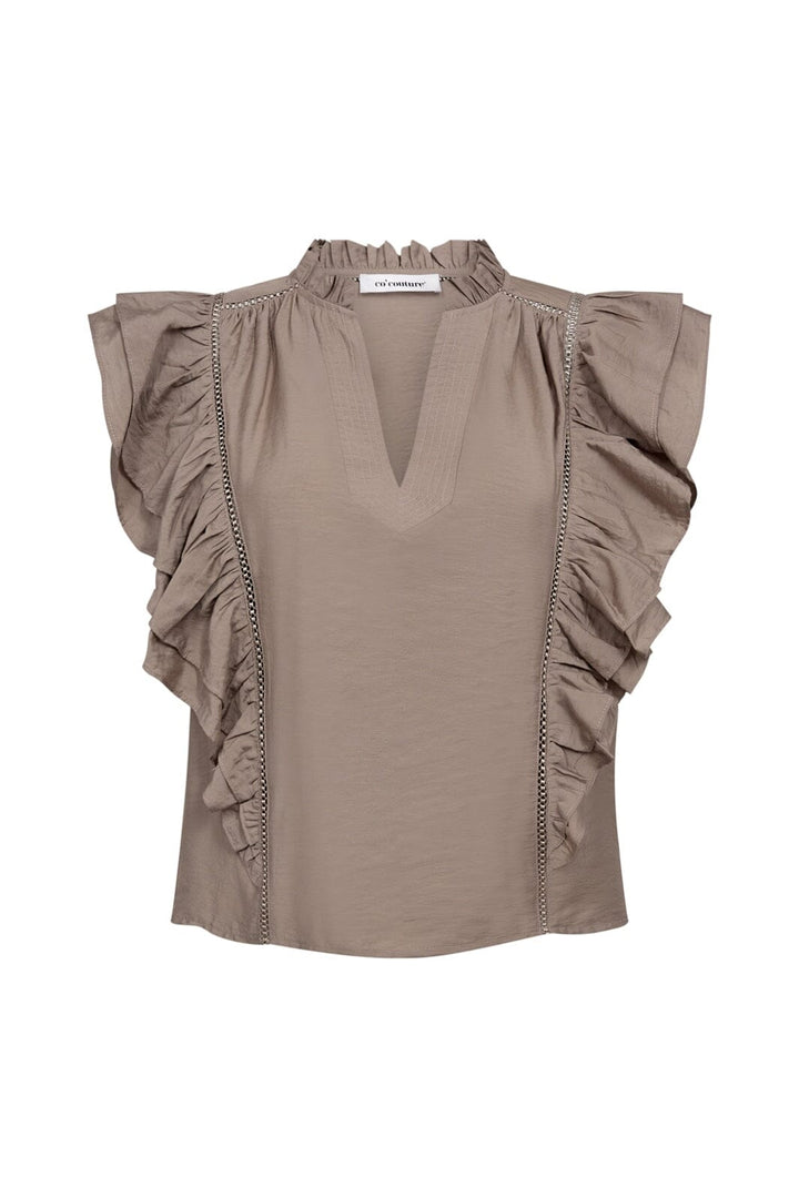 Co´Couture - Callumcc Lace Frill V-Top 45172 - 2006 - Taupe