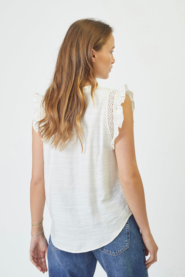 Co´Couture - Caryncc Frill Top 35837 - 11 - Off White T-shirts 