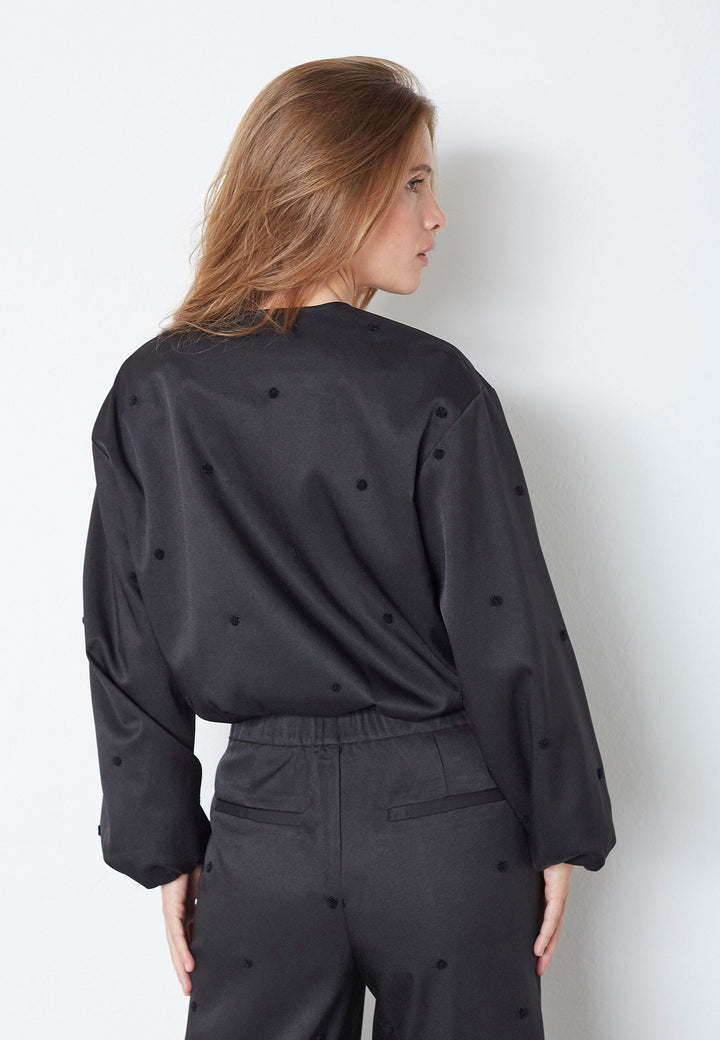 Co´Couture - Clovercc Dot Balloon Jacket 30347 - 96 - Black Jakker 