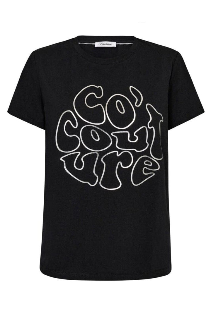 Co´Couture - Co'Couturecc Foil Tee 33198 - 96 - Black T-shirts 