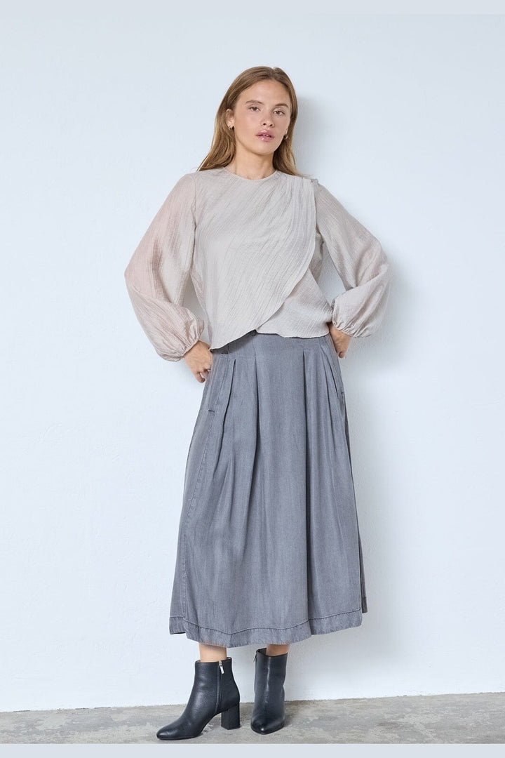 Co´Couture - Connycc Drape Blouse 45004 - 984 - Mink