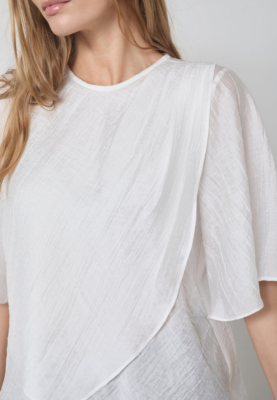 Co´Couture - Connycc Drape Ss Blouse 45093 - 4000 - White T-shirts 