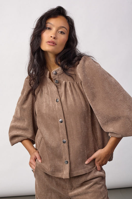 Co´Couture - Daisycc Cord Shirt 500586 - 20009 - Walnut Skjorter 