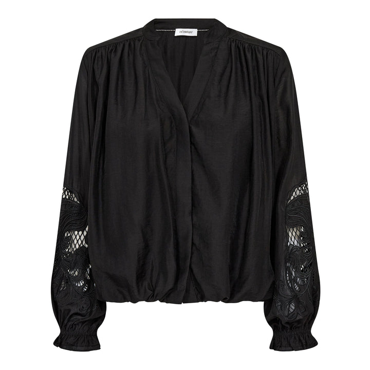Co´Couture - Delincc Balloon Emb Shirt 500204 - 65001 - Black Skjorter 