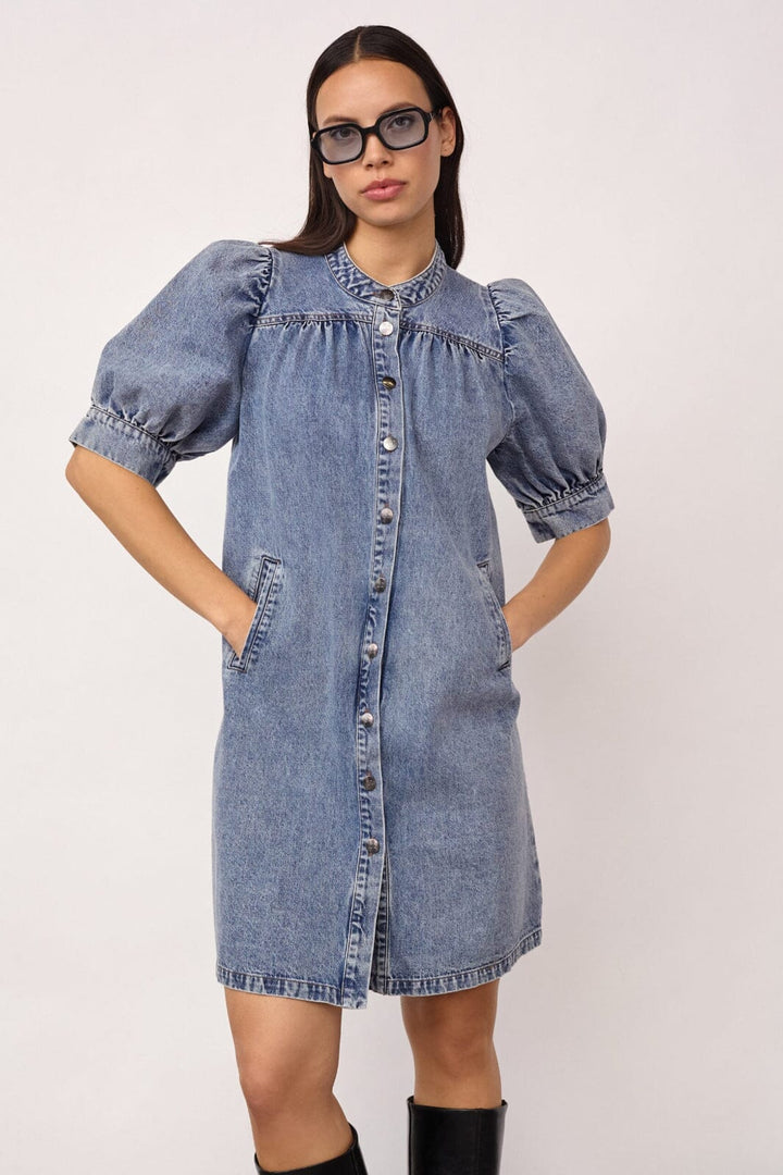 Co´Couture - Denicecc Denim Ss Dress 500079 - 45007 - Bleach Denim Kjoler 