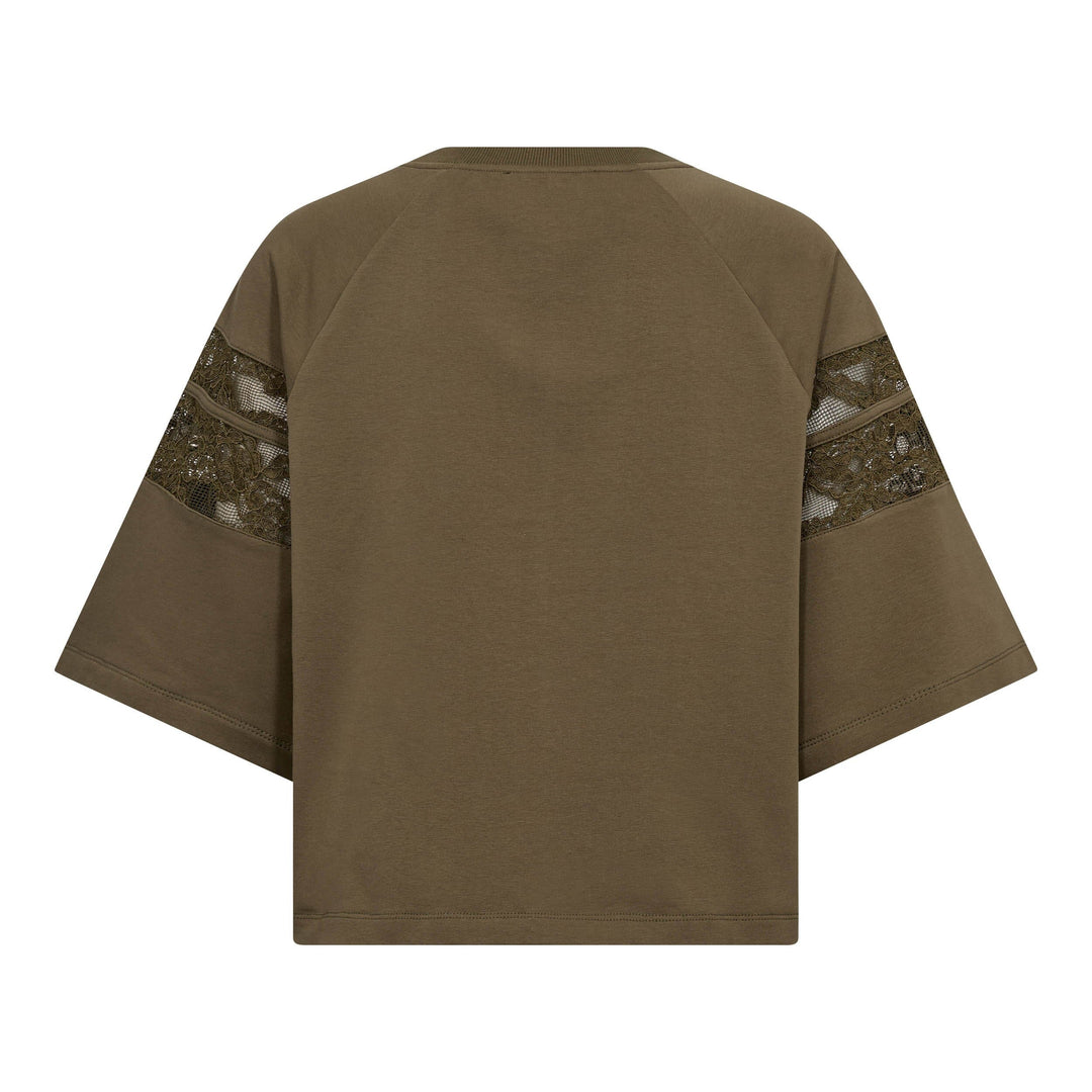 Co´Couture - Elycc 87 Lace Tee Sweat 500029 - 60004 - Army T-shirts 