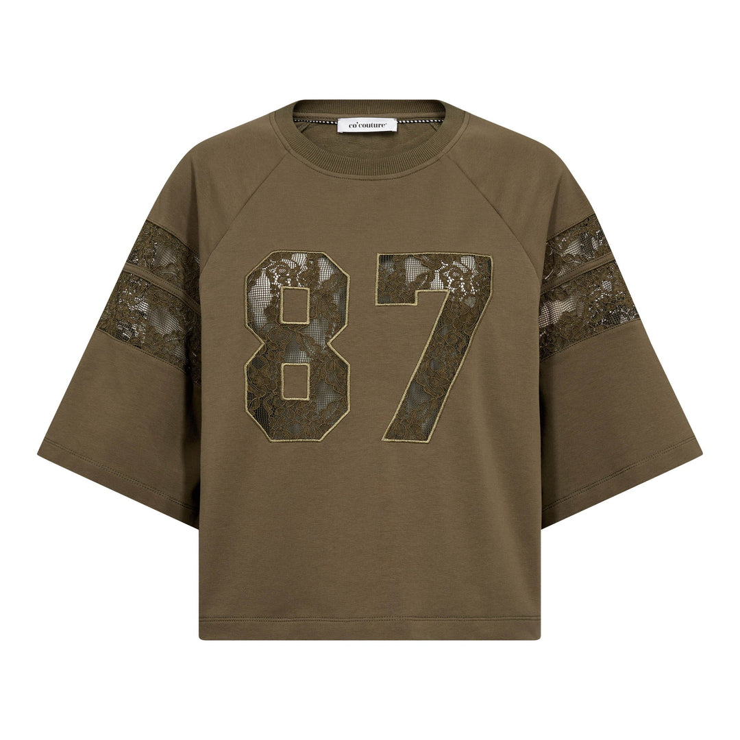 Co´Couture - Elycc 87 Lace Tee Sweat 500029 - 60004 - Army T-shirts 