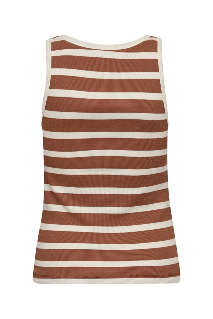 Co´Couture - Grannycc Rib Emb. Tank Top 33207 - 1135 - Offwhite/Suntan