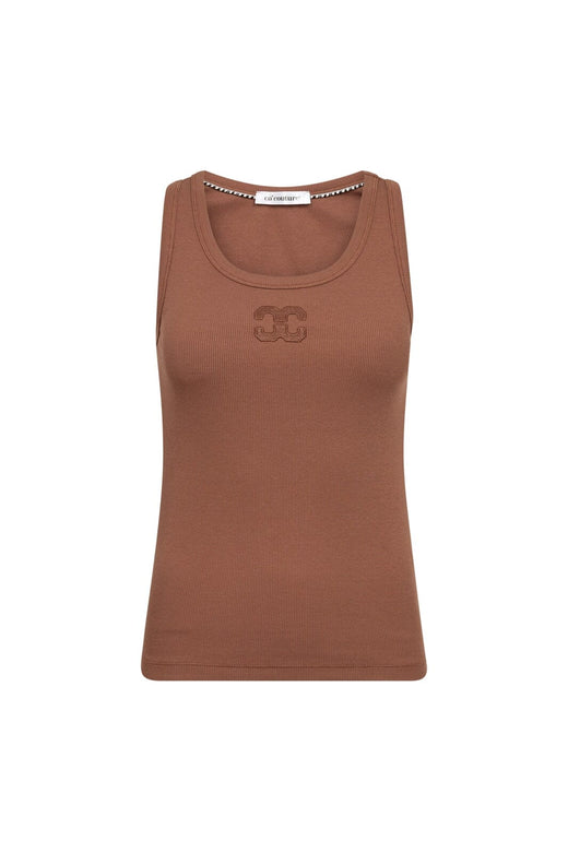 Co´Couture - Grannycc Rib Solid Emb Tank 43009 - 35 - Suntan