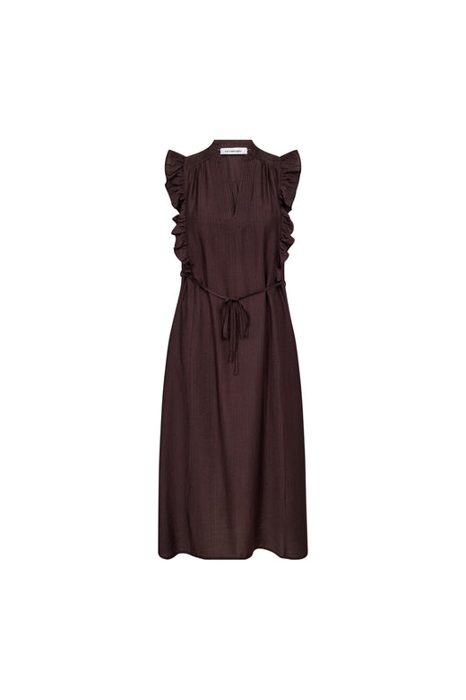 Co´Couture - Heracc Frill Ss V-Dress 46096 - 145 - Dark Brown