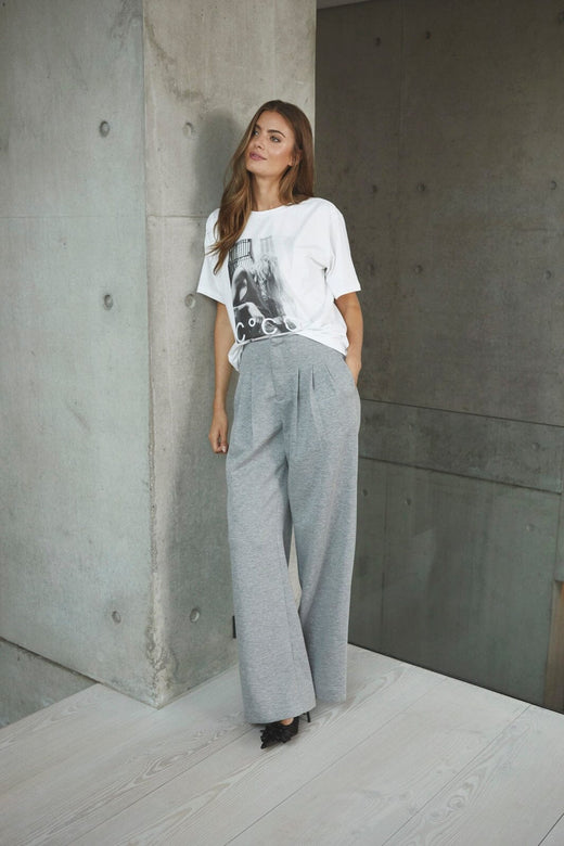Co´Couture - Lancecc Pleat Sweatpant 41020 - 57 - Grey Melange