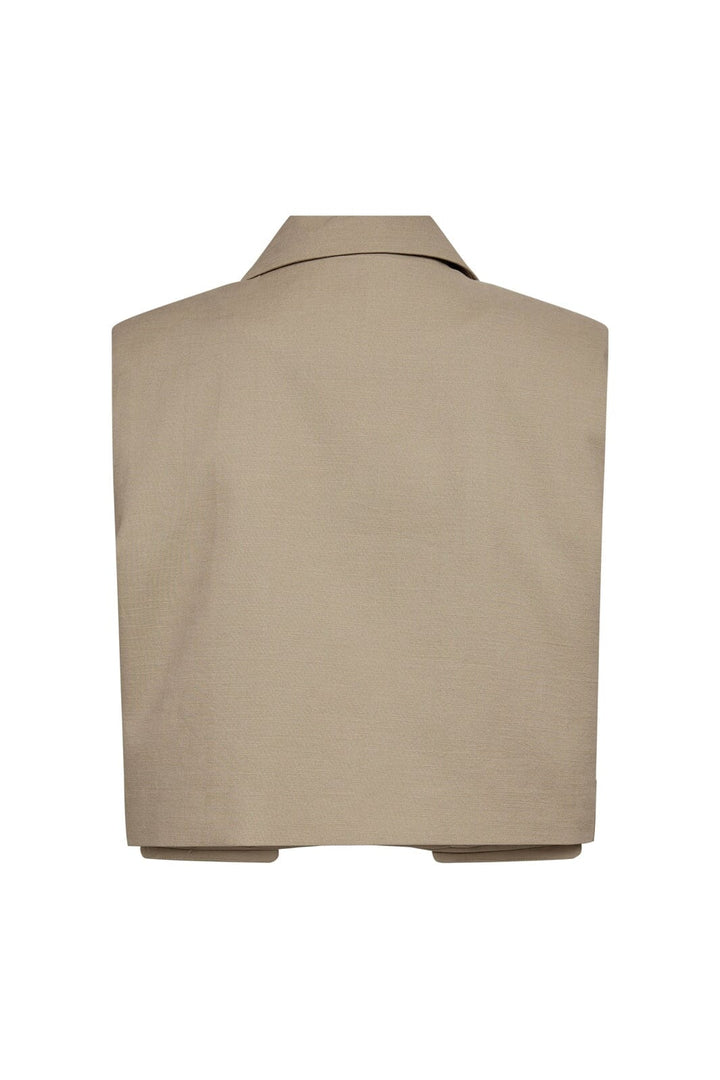 Co´Couture - Leilacc Linen Crop Vest 40054 - 320 - Bisquit