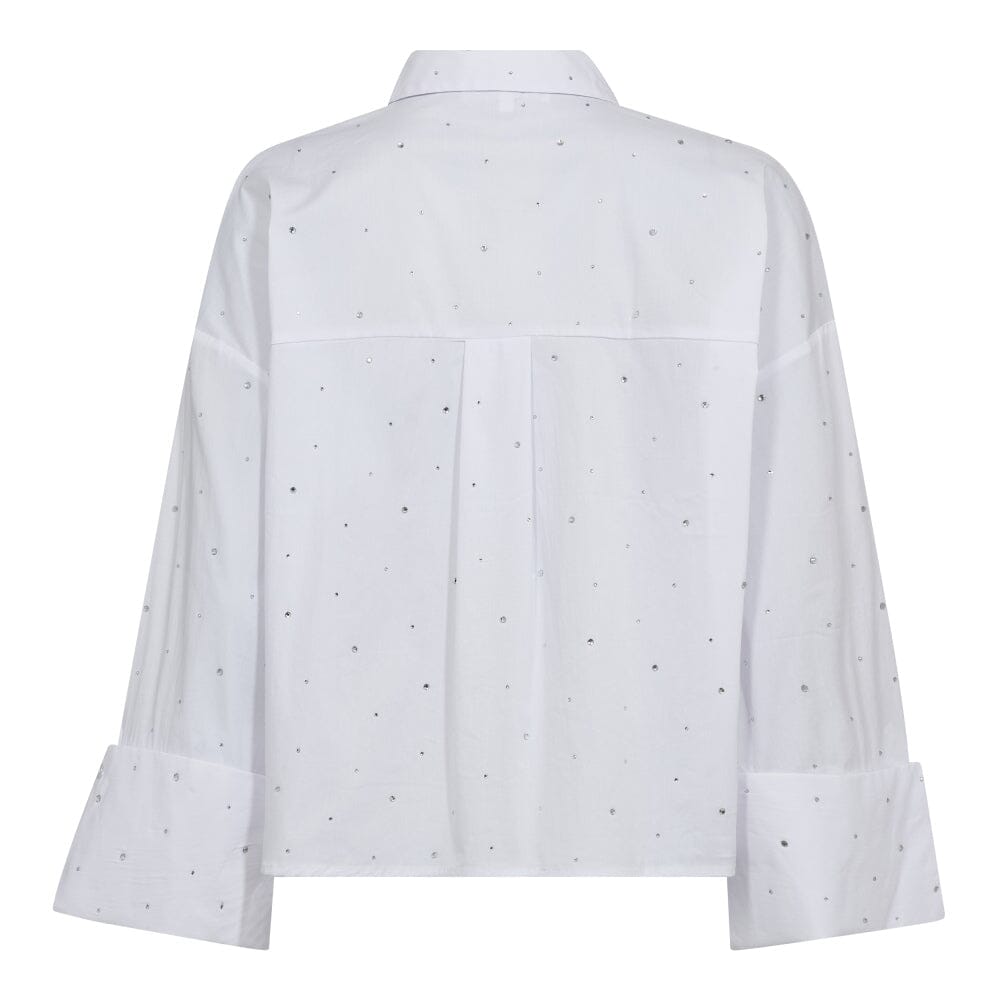 Co´Couture - Lenicc Wide Cuff Stone Shirt 35992 - 4000 - White Skjorter 