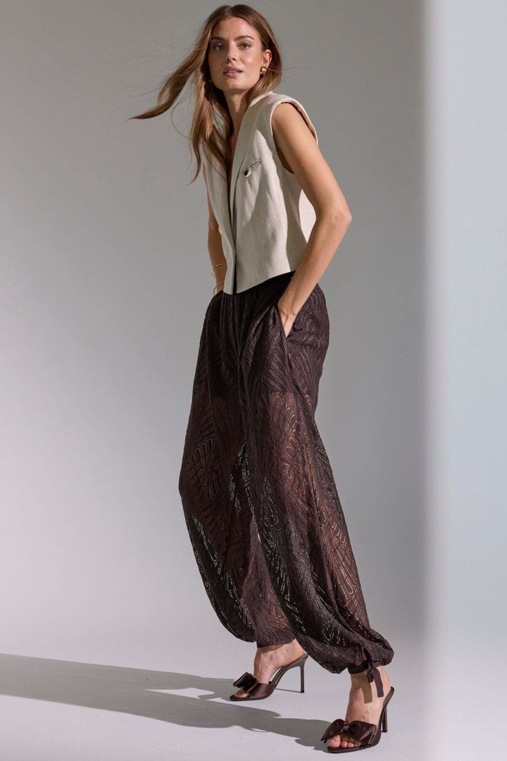 Co´Couture - Leticc Balloon Pant 41107 - 145 - Dark Brown Bukser 