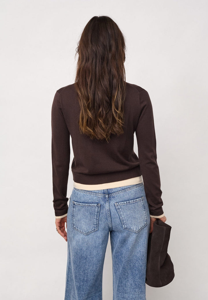 Co´Couture - Luecc Ls Cardigan 500215 - 20003 - Dark Brown Cardigans 