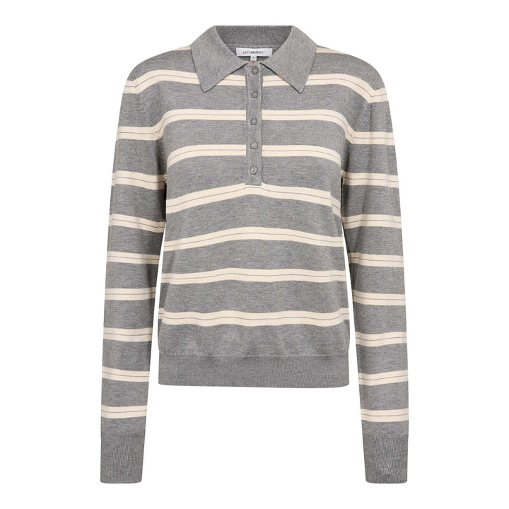 Co´Couture - Luecc Padded Polo Knit 500429 - 10003 - Creme Skjorter 