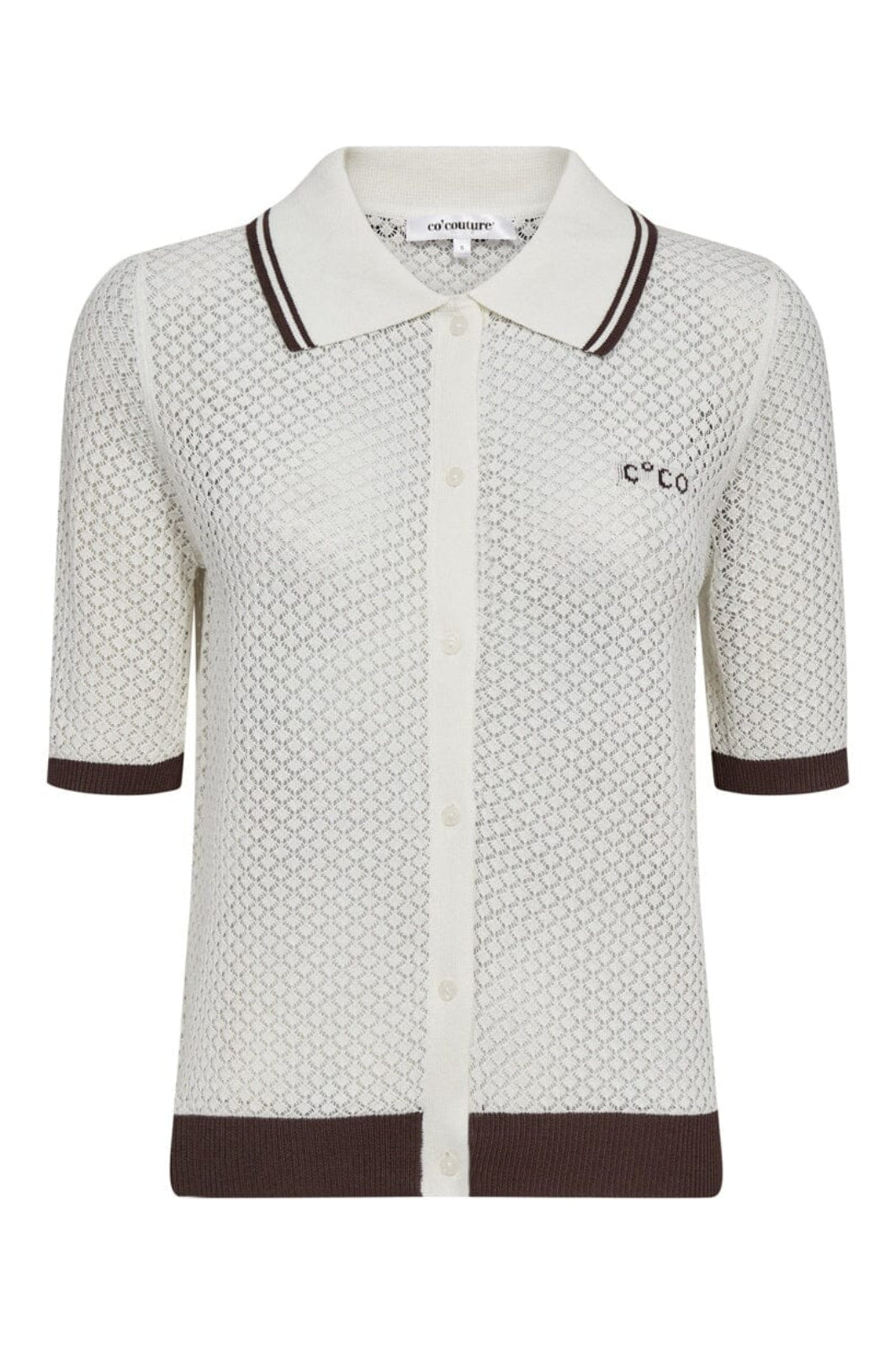 Co´Couture - Luecc Pointelle Ss Cardigan 42028 - 11 - Off White