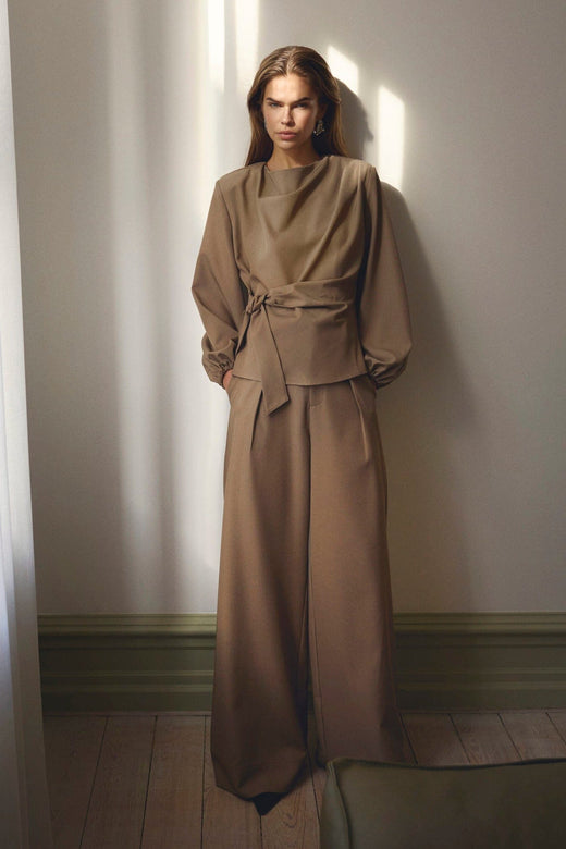 Co´Couture - Lunacc Pleat Pant 500391 - 20018 - Taupe Bukser 