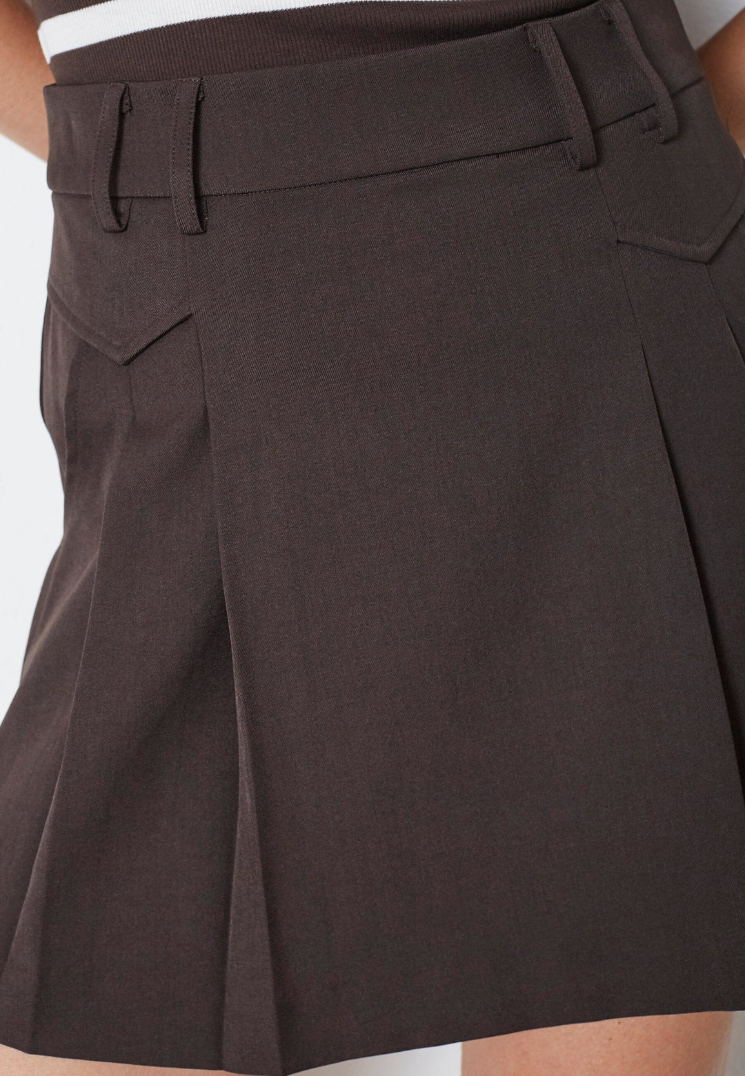 Co´Couture - Lunacc Pocket Pleat Mini Skirt 34223 - 145 - Dark Brown Nederdele 