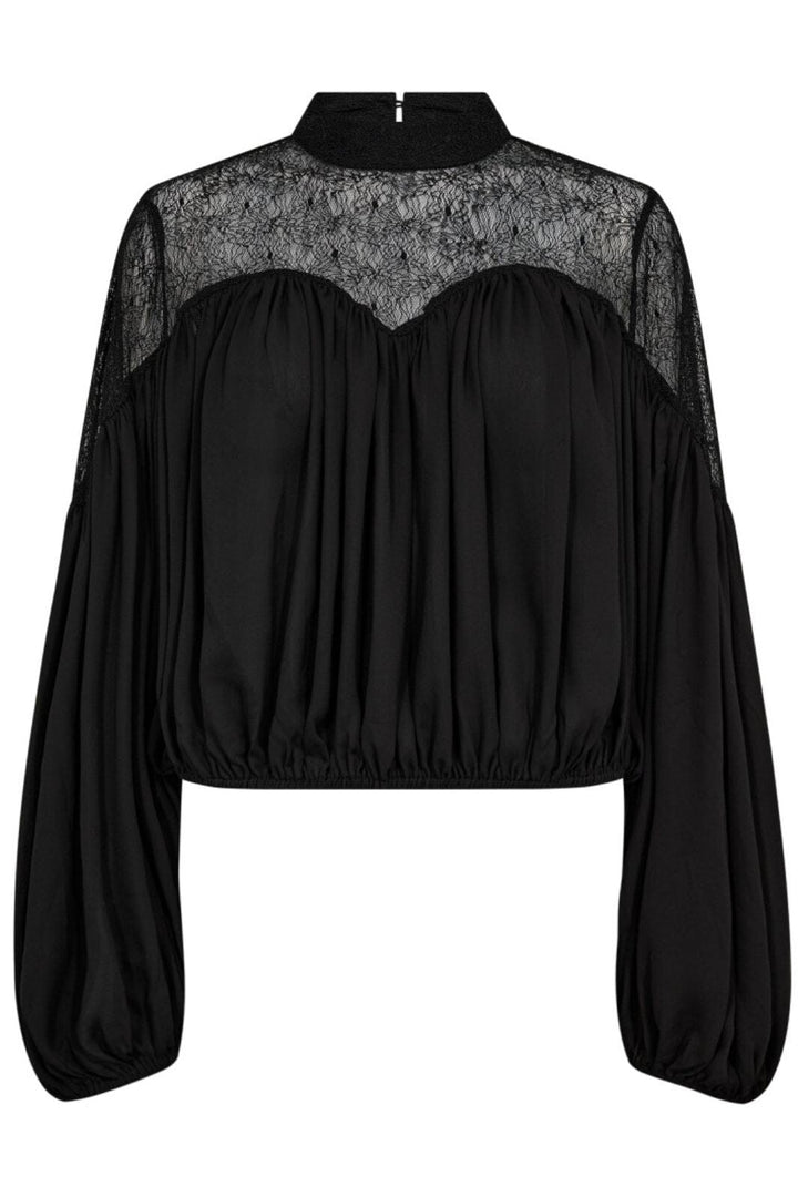 Co´Couture - Mingocc Mix Lace Blouse 35986 - 96 - Black Bluser 