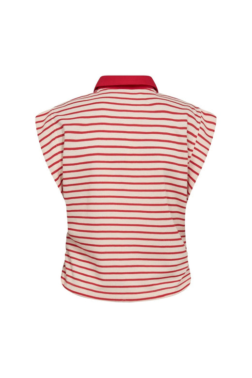 Co´Couture - Normacc Stripe Polo Top 43024 - 66 - Flame