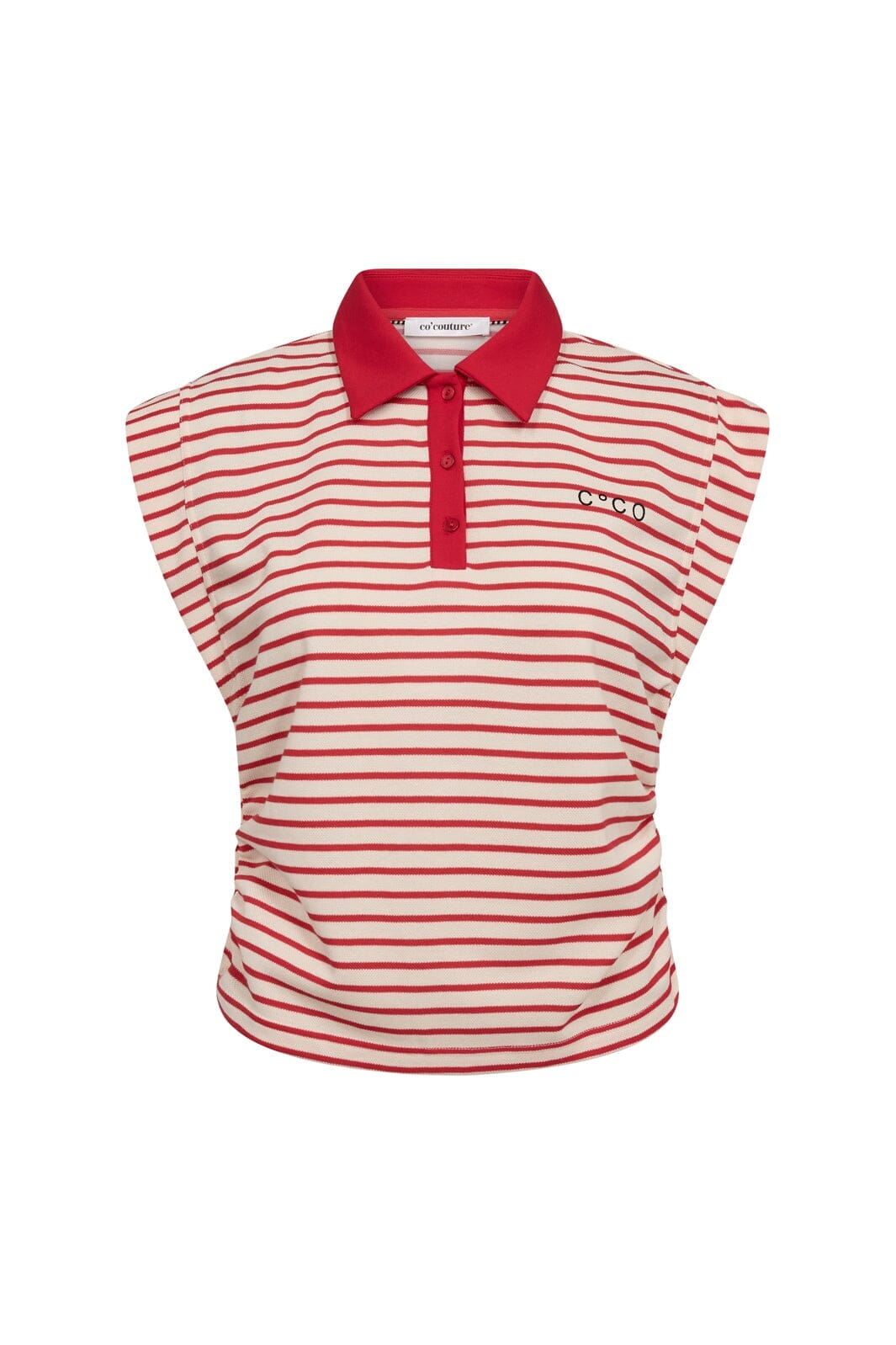 Co´Couture - Normacc Stripe Polo Top 43024 - 66 - Flame