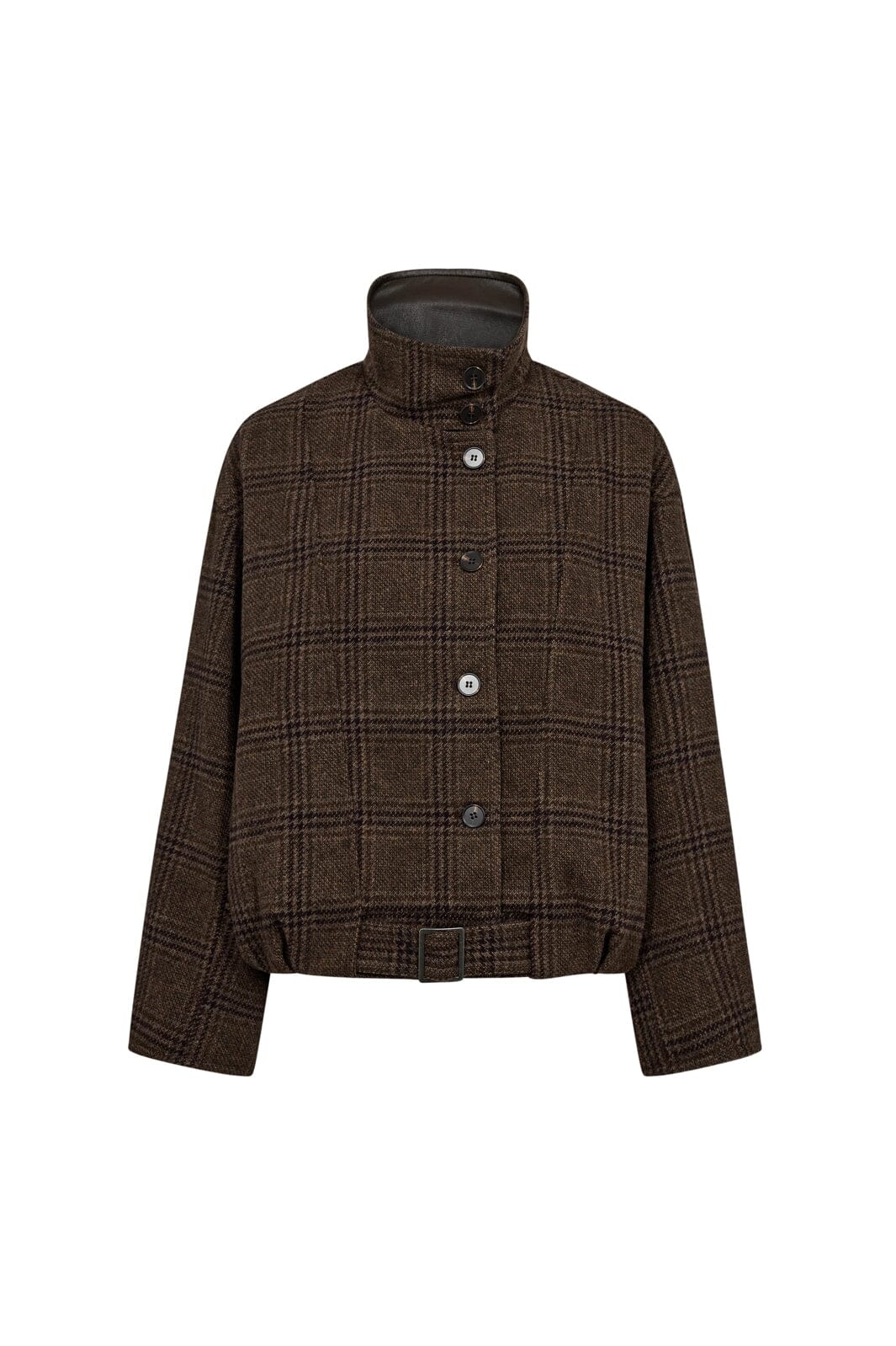 Co´Couture - Olvacc Check Balloon Jacket 500170 - 20003 - Dark Brown