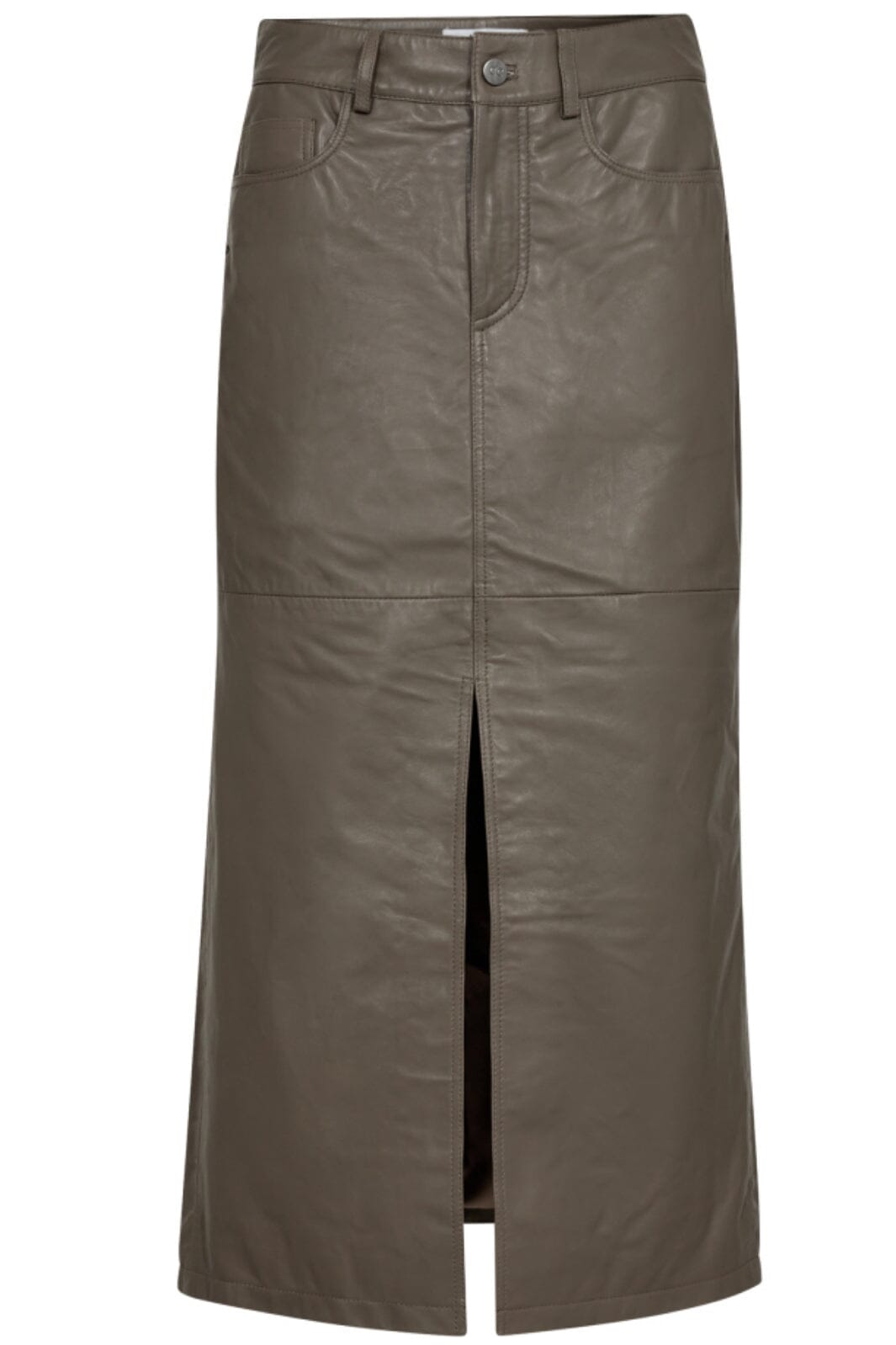 Co´couture - Phoebecc Leather Slit Skirt 34074 - 317 Elephant Nederdele 
