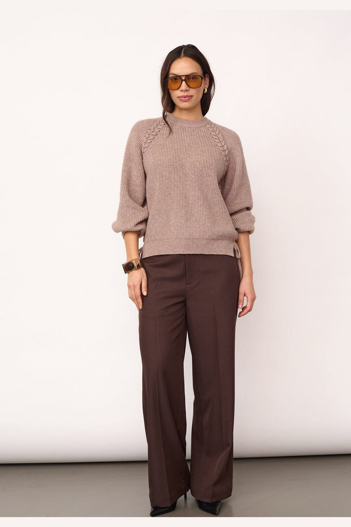 Co´Couture - Rowcc Braid String Knit 500081 - 20014 - Mink