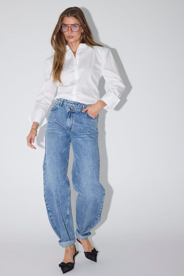 Co´Couture - Ruthiecc Asym Wide Jeans 41111 - 552 - Denim Blue Bukser 