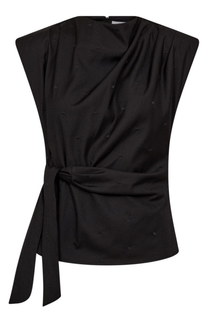 Co´Couture - Sagacc Pleat Top 35760 - 96 - Black T-shirts 