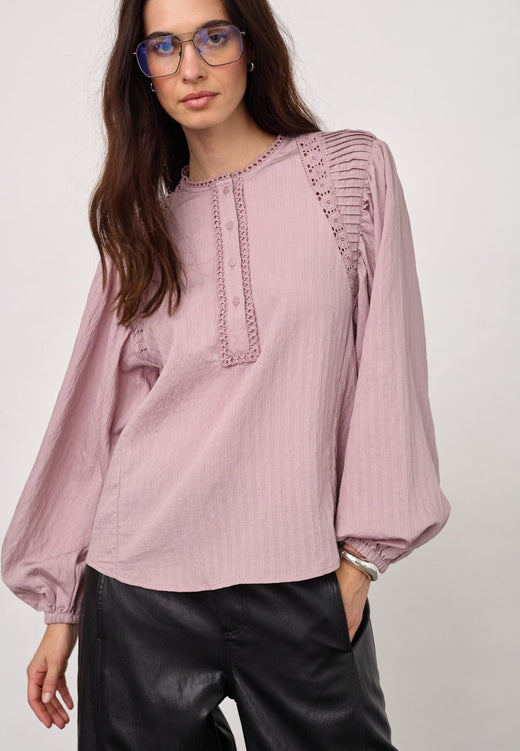Co´Couture - Sennecc Lace Blouse 500568 - 35007 - Dusty Rose Bluser 