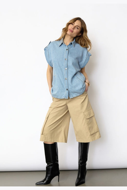 Co´Couture - Sharoncc Denim Vest 40049 - 114 - Fade Denim