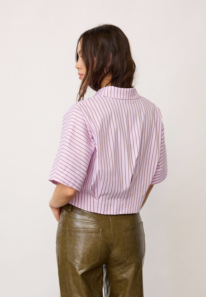Co´Couture - Sigridcc Stripe Ss Shirt 500197 - 35006 - Rosebloom Skjorter 