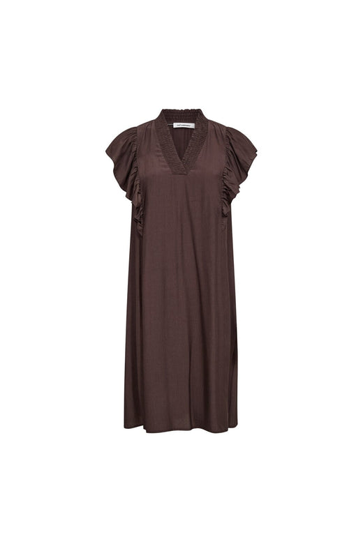 Co´Couture - Sunrisecc Frill Crop V-Dress 46101 - 145 - Dark Brown