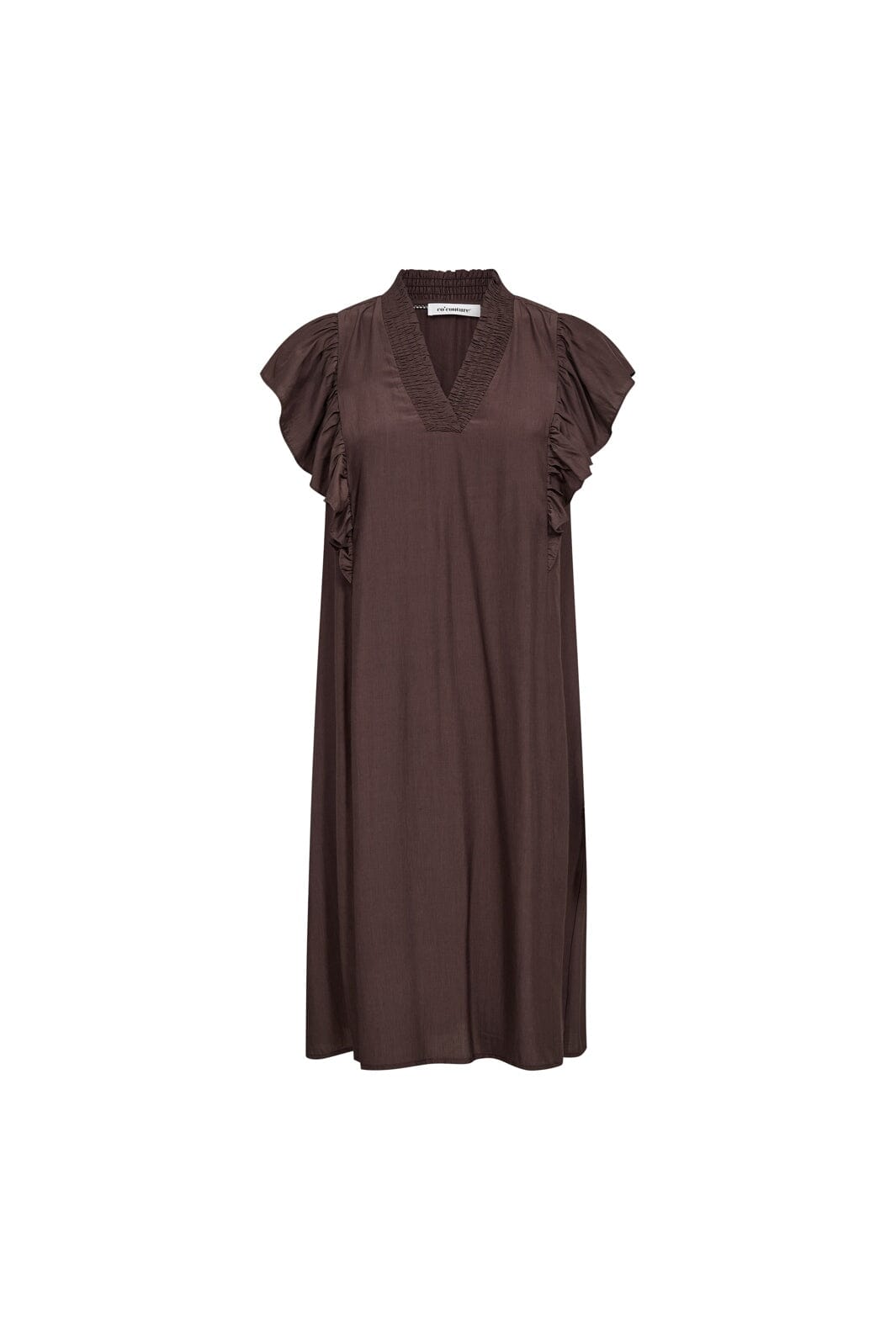 Co´Couture - Sunrisecc Frill Crop V-Dress 46101 - 145 - Dark Brown