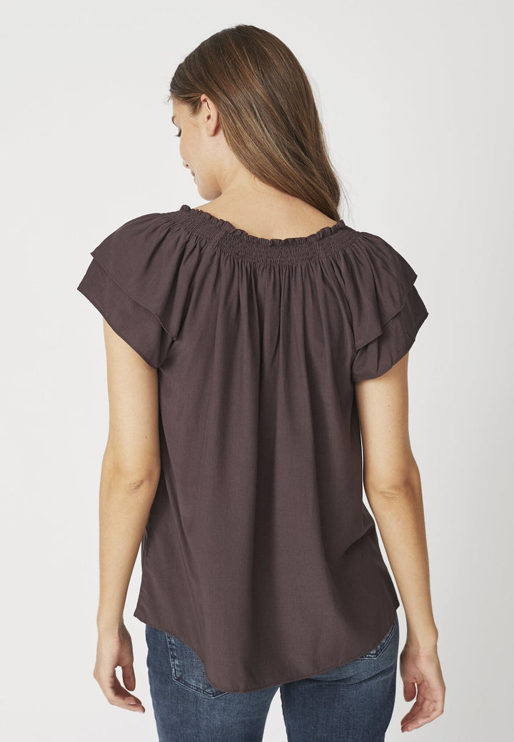 Co´Couture - Sunrisecc Top 75683 - 83 - Mocca Bluser 