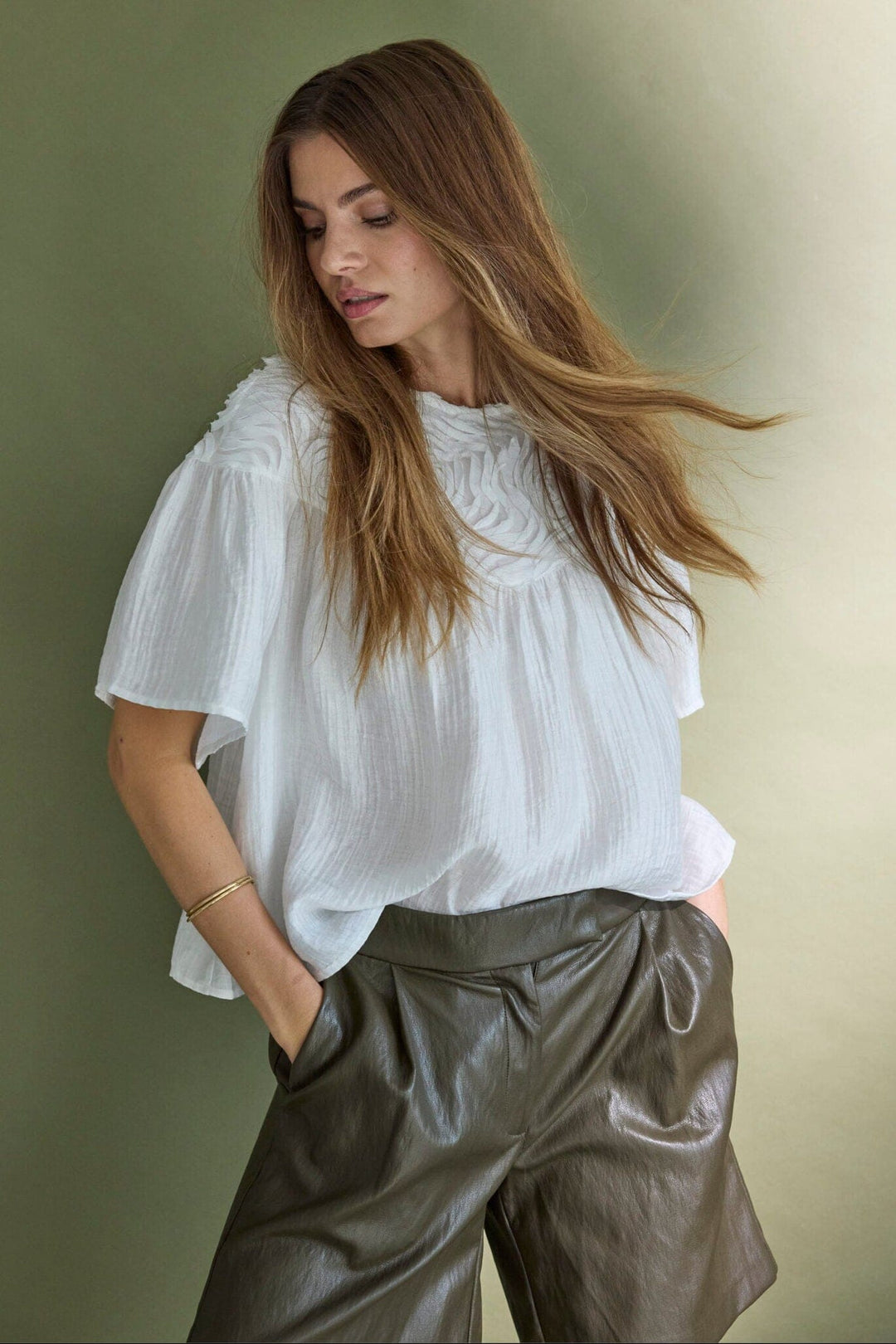 Co´Couture - Tassycc Flower Ss Blouse 45072 - 4000 - White T-shirts 