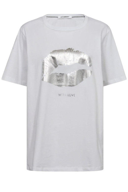 Forudbestilling - Co´couture - The Kisscc Oversize Tee 33099 - 4000 White - XS T-shirts 