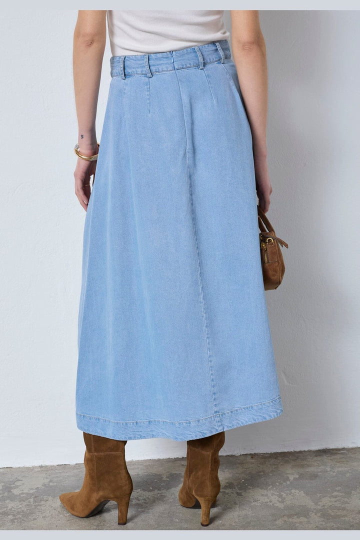 Co´Couture - Tillycc Anya Pleat Skirt 44017 - 114 - Fade Denim