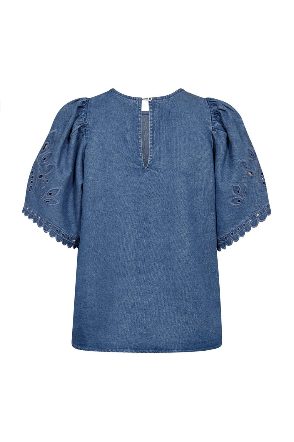 Co´Couture - Tillycc Emb Ss Blouse 45057 - 552 - Denim Blue