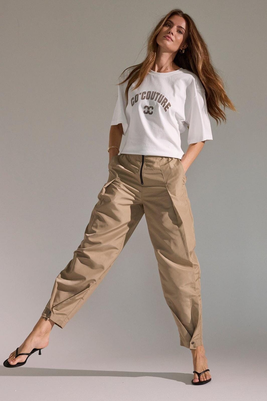 Co´Couture - Tricecc Pleat Pant 41073 - 18 - Sand Bukser 