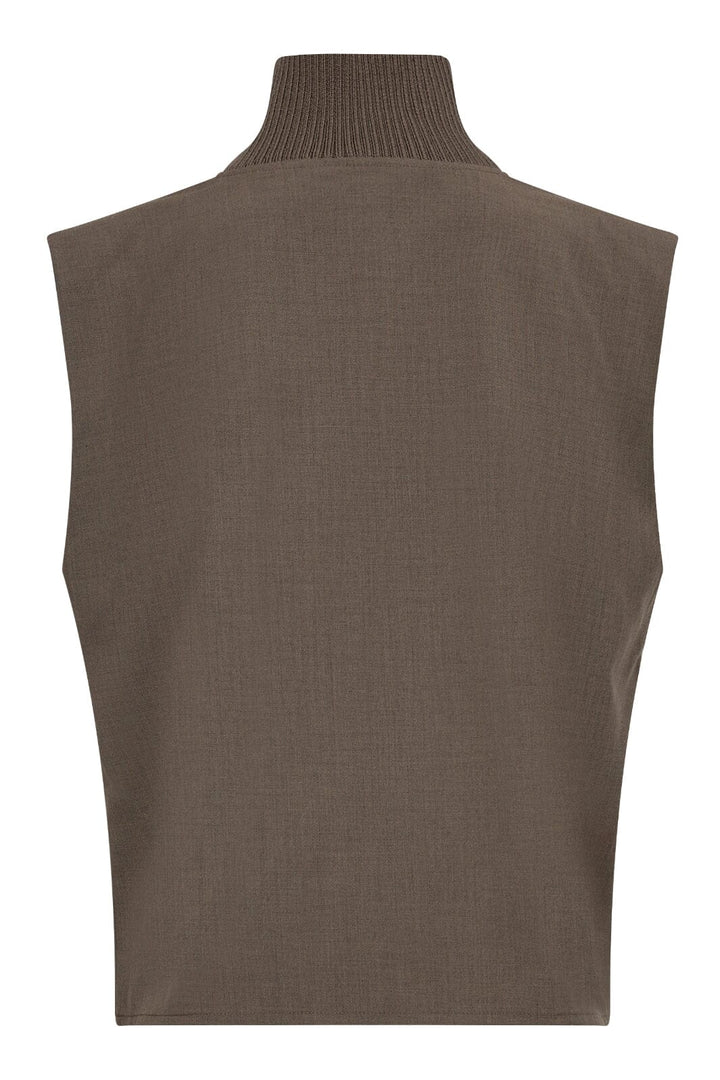 Co´couture - Vidacc Rib Turtleneck Vest - 154 Walnut Toppe 