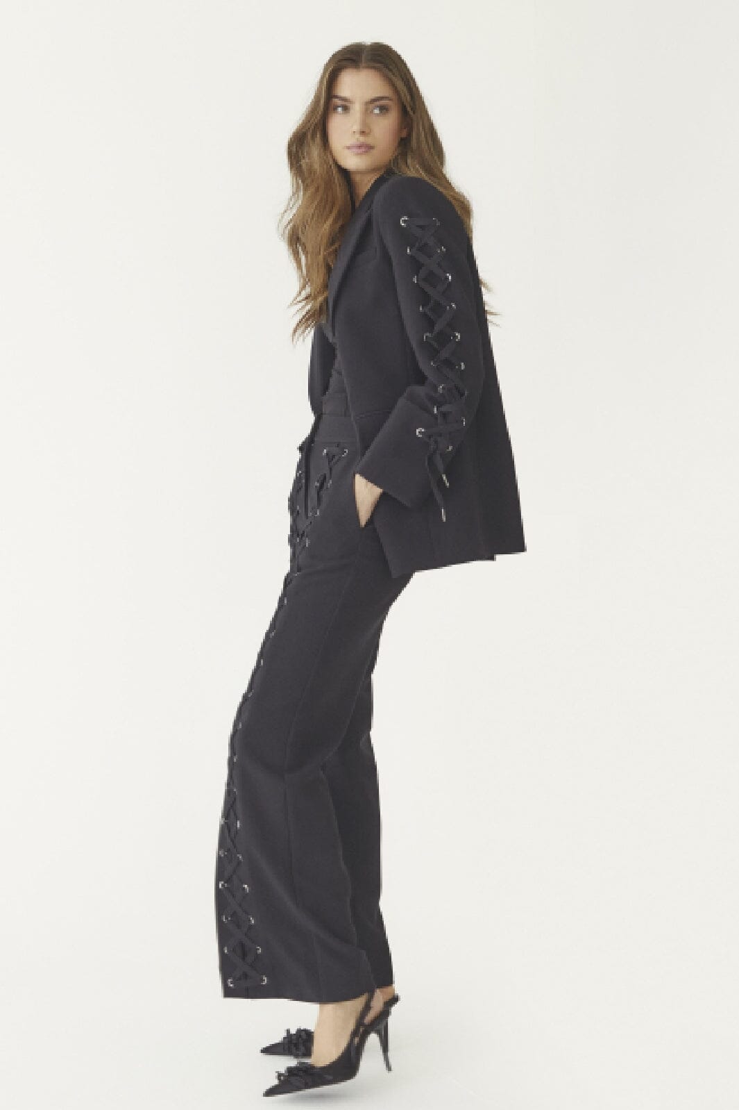 Co´Couture - Volacc Eyelet Pant 31602 - 96 - Black Bukser 
