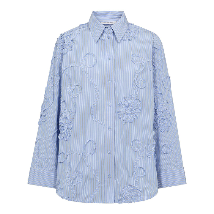 Co´Couture - Xaviercc Avy Stripe Shirt 45103 - 23 - Pale Blue Skjorter 