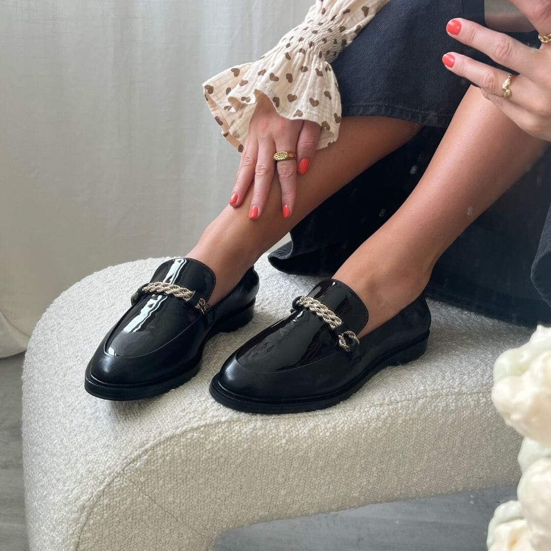 Copenhagen Shoes - Love And Walk Patent - 038 Black Patent Loafers 