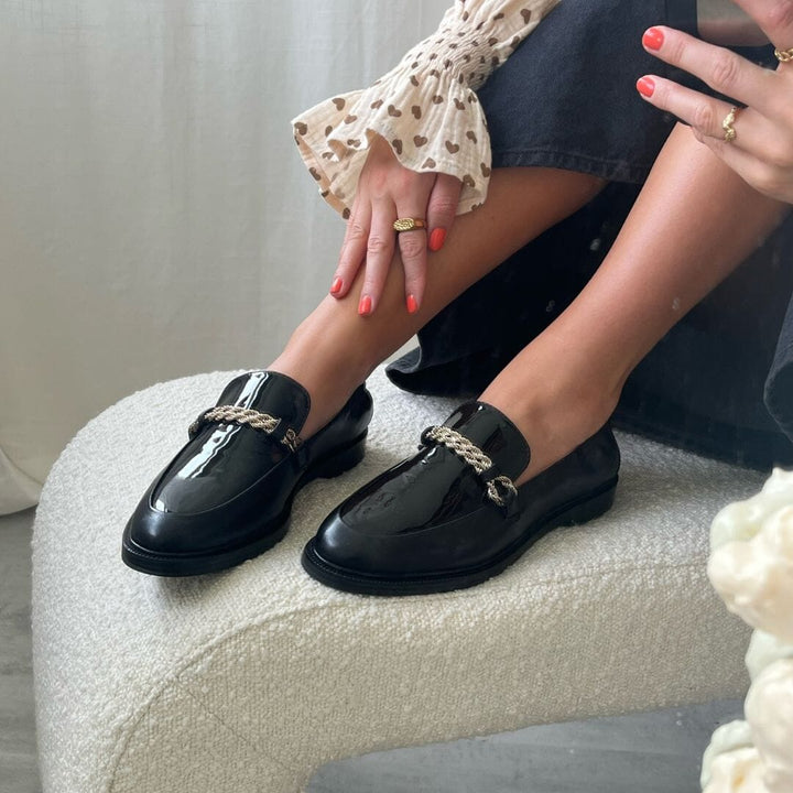 Copenhagen Shoes - Love And Walk Patent - 038 Black Patent Loafers 