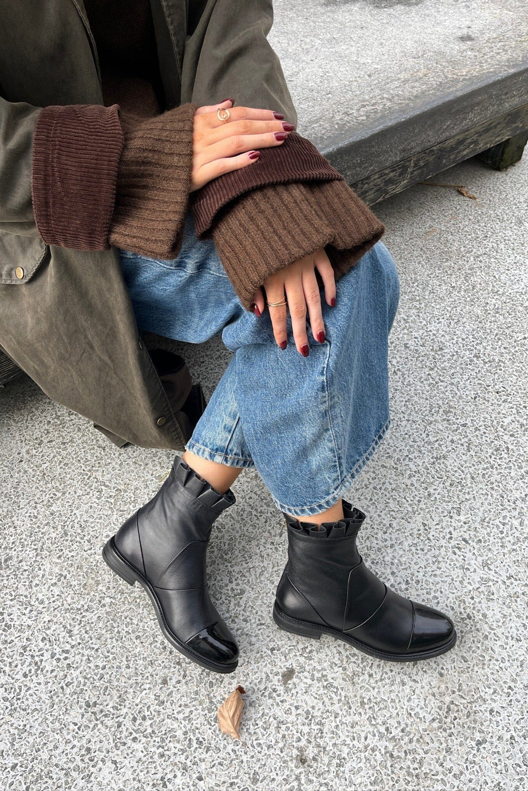 Copenhagen Shoes - Margaret - 00010 Black W/Patent Toe Støvler 