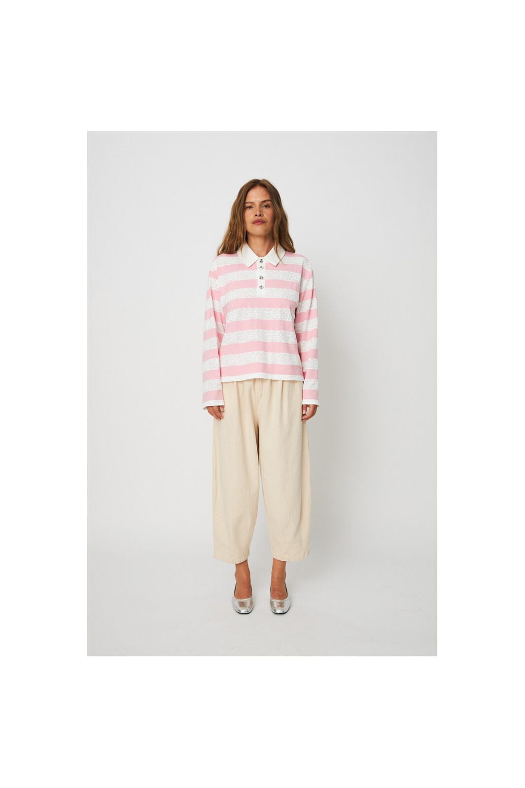 Cras - Bea Blouse C596 - 8145 - 8145 Rose Creme Stripe