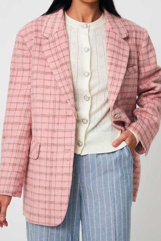 Cras - Boss Blazer C599 - 8114 - 8114 Pink Check Blazere 